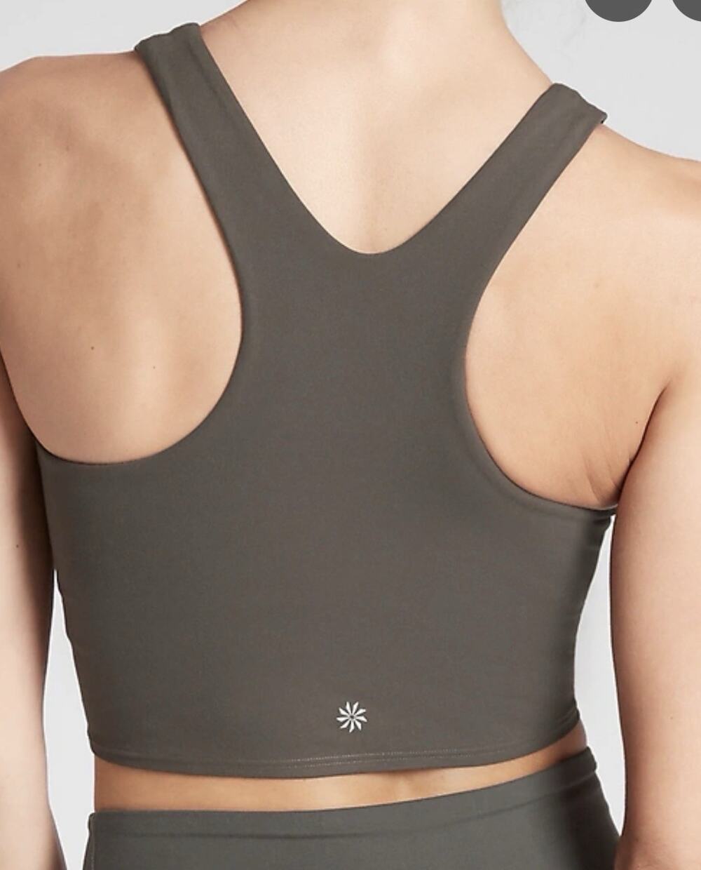 Athleta Dark Gray Conscious Crop Sports Bra Top Womens Sz XS - Excellent